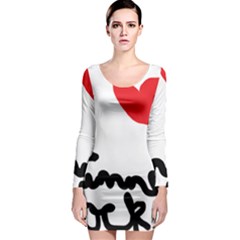 I Heart Chimney Rock Long Sleeve Bodycon Dress by Majesticmountain