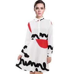 I Heart Chimney Rock Long Sleeve Chiffon Shirt Dress