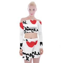 I Heart Chimney Rock Off Shoulder Top With Mini Skirt Set by Majesticmountain