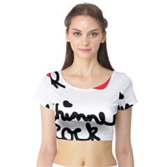 I Heart Chimney Rock Short Sleeve Crop Top by Majesticmountain