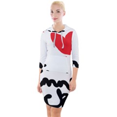 I Heart Chimney Rock Quarter Sleeve Hood Bodycon Dress