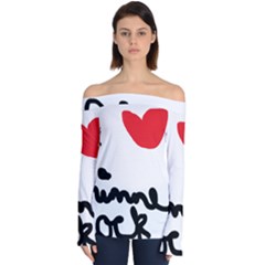 I Heart Chimney Rock Off Shoulder Long Sleeve Top