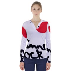 I Heart Chimney Rock V-neck Long Sleeve Top by Majesticmountain