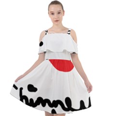 I Heart Chimney Rock Cut Out Shoulders Chiffon Dress