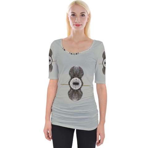 One Island Two Horizons For One Woman Wide Neckline Tee by pepitasart