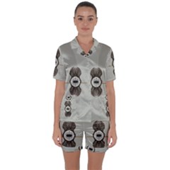 One Island Two Horizons For One Woman Satin Short Sleeve Pyjamas Set by pepitasart