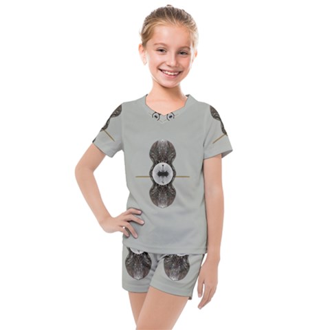 One Island Two Horizons For One Woman Kids  Mesh Tee And Shorts Set by pepitasart