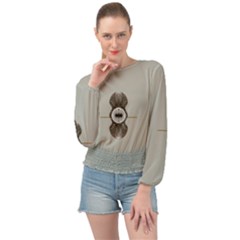 One Island Two Horizons For One Woman Banded Bottom Chiffon Top by pepitasart