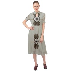 One Island Two Horizons For One Woman Keyhole Neckline Chiffon Dress by pepitasart