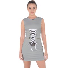 One Island Two Horizons For One Woman Lace Up Front Bodycon Dress by pepitasart