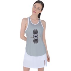 One Island Two Horizons For One Woman Racer Back Mesh Tank Top by pepitasart