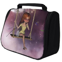 Little Fairy On A Swing With Dragonfly In The Night Full Print Travel Pouch (big) by FantasyWorld7