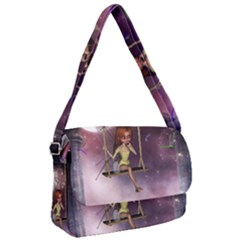 Little Fairy On A Swing With Dragonfly In The Night Courier Bag by FantasyWorld7