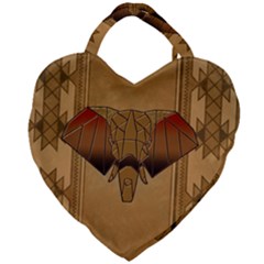 Wonderful Elephant Giant Heart Shaped Tote by FantasyWorld7