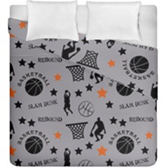 Slam Dunk Basketball Gray Duvet Cover Double Side (king Size) by mccallacoulturesports