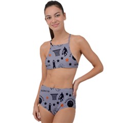 Slam Dunk Basketball Gray High Waist Tankini Set by mccallacoulturesports