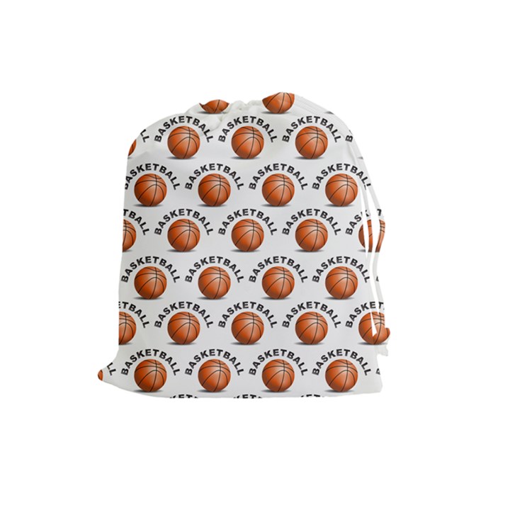 Orange Basketballs Drawstring Pouch (Large)