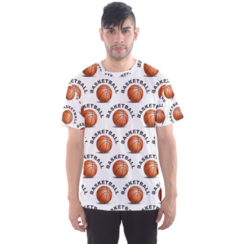 Orange Basketballs Men s Sports Mesh Tee by mccallacoulturesports