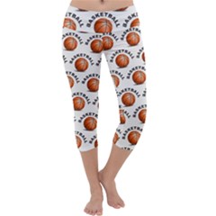 Orange Basketballs Capri Yoga Leggings by mccallacoulturesports