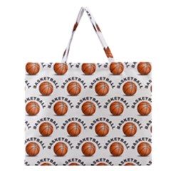 Orange Basketballs Zipper Large Tote Bag by mccallacoulturesports