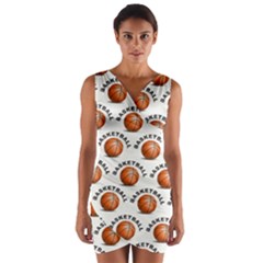 Orange Basketballs Wrap Front Bodycon Dress by mccallacoulturesports