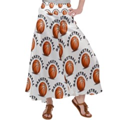 Orange Basketballs Satin Palazzo Pants