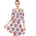 Orange Basketballs Quarter Sleeve Front Wrap Dress View1