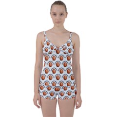 Orange Basketballs Tie Front Two Piece Tankini by mccallacoulturesports