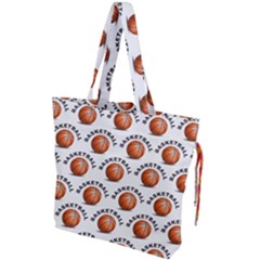 Orange Basketballs Drawstring Tote Bag