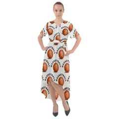 Orange Basketballs Front Wrap High Low Dress by mccallacoulturesports