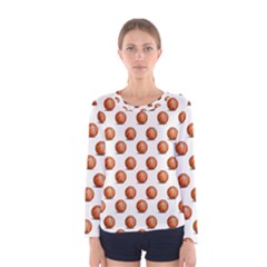 Orange Basketballs Women s Long Sleeve Tee