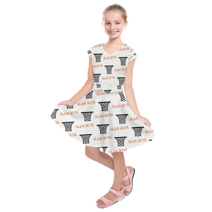 Slam Dunk Baskelball Baskets Kids  Short Sleeve Dress