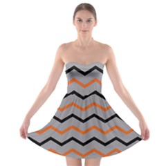 Basketball Thin Chevron Strapless Bra Top Dress by mccallacoulturesports