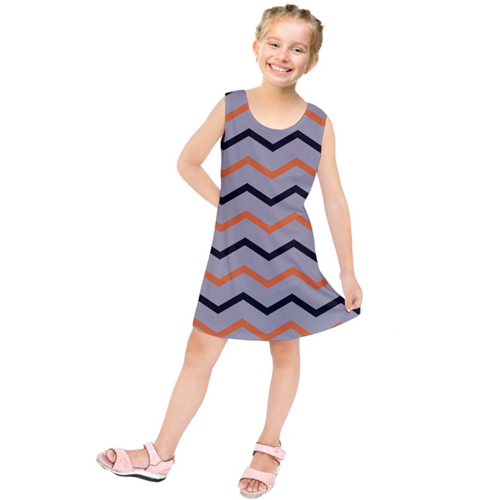 Basketball Thin Chevron Kids  Tunic Dress