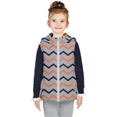 Basketball Thin Chevron Kids  Hooded Puffer Vest by mccallacoulturesports