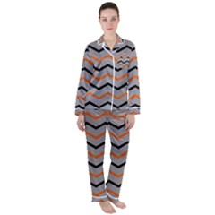 Basketball Thin Chevron Satin Long Sleeve Pyjamas Set