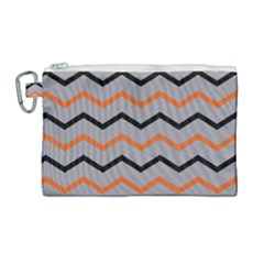 Basketball Thin Chevron Canvas Cosmetic Bag (large)