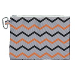 Basketball Thin Chevron Canvas Cosmetic Bag (xl)