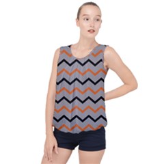 Basketball Thin Chevron Bubble Hem Chiffon Tank Top