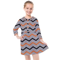 Basketball Thin Chevron Kids  Quarter Sleeve Shirt Dress by mccallacoulturesports