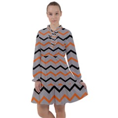 Basketball Thin Chevron All Frills Chiffon Dress