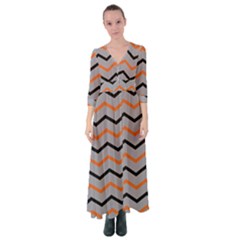 Basketball Thin Chevron Button Up Maxi Dress