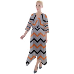 Basketball Thin Chevron Quarter Sleeve Wrap Front Maxi Dress by mccallacoulturesports