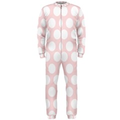 Pink And White Polka Dots Onepiece Jumpsuit (men)  by mccallacoulture