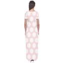 Pink and White Polka Dots Short Sleeve Maxi Dress View2