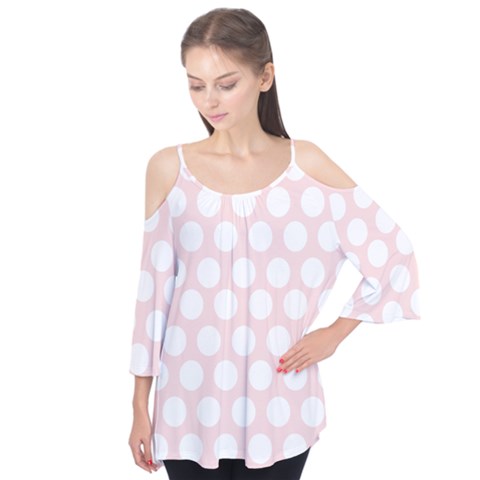 Pink And White Polka Dots Flutter Tees by mccallacoulture