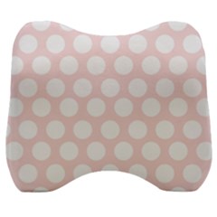 Pink And White Polka Dots Velour Head Support Cushion by mccallacoulture