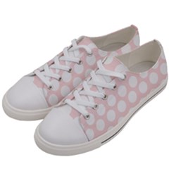 Pink And White Polka Dots Women s Low Top Canvas Sneakers by mccallacoulture