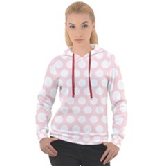 Pink And White Polka Dots Women s Overhead Hoodie by mccallacoulture