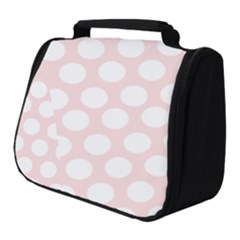 Pink And White Polka Dots Full Print Travel Pouch (small) by mccallacoulture